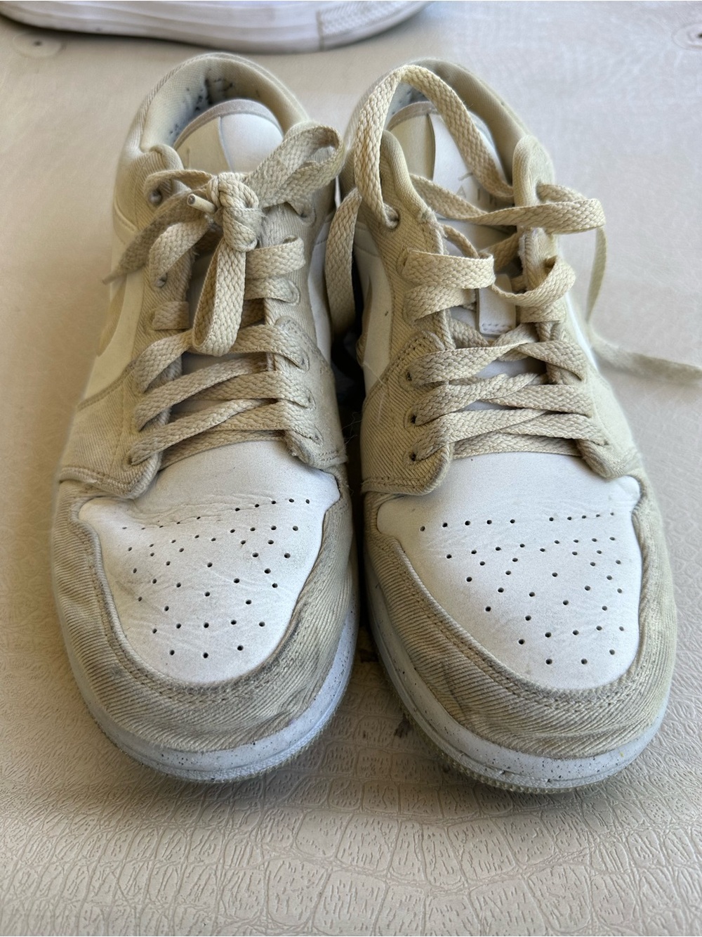 Jordan Low-Top Sneakers in Cream and White